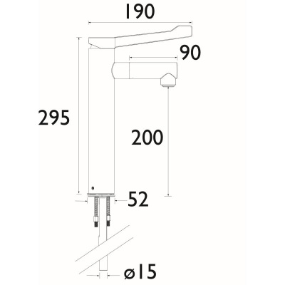 Bristan Non Thermostatic Tall Pillar Healthcare Tap with Long Lever